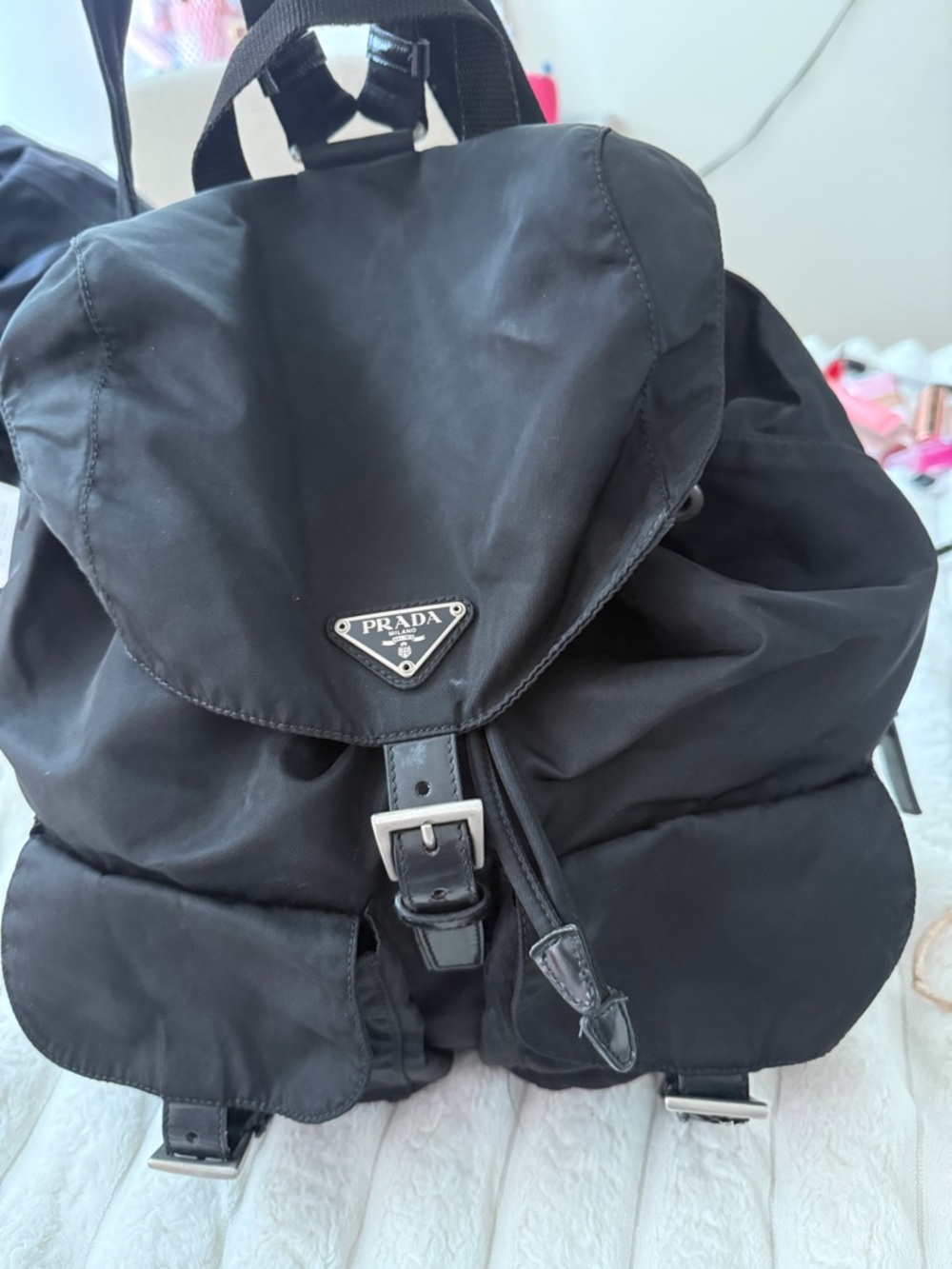 Prada Black Nylon Drawstring Backpack - Picture 2 of 9